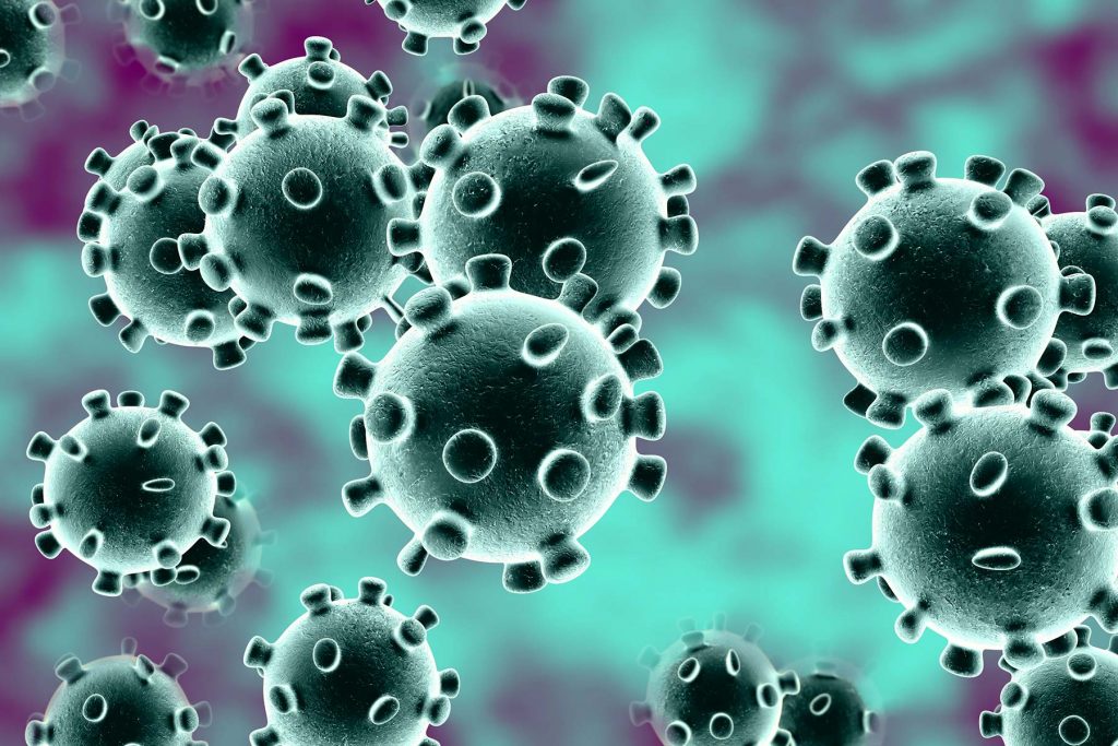 imagem microscópica do coronavirus